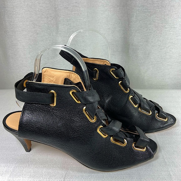Anthropologie Shoes - Luiza Barcelos Anthropologie Black Leather Kitten Heels Women’s Size 10B